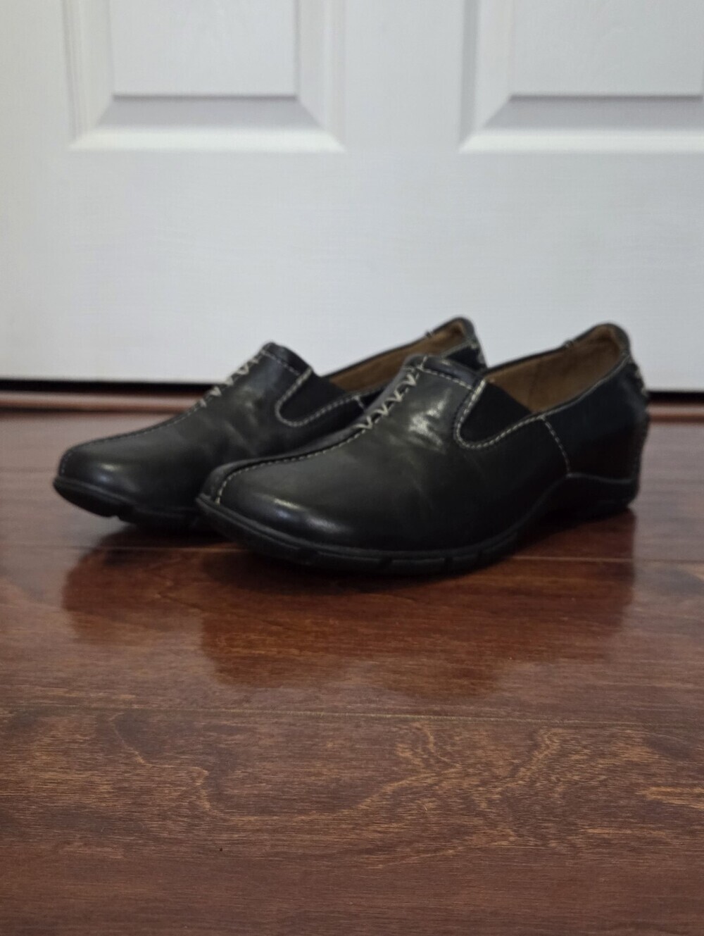 Naturalizer Women Black Leather Slip On Loafers 8 Business Casual Comfort Office